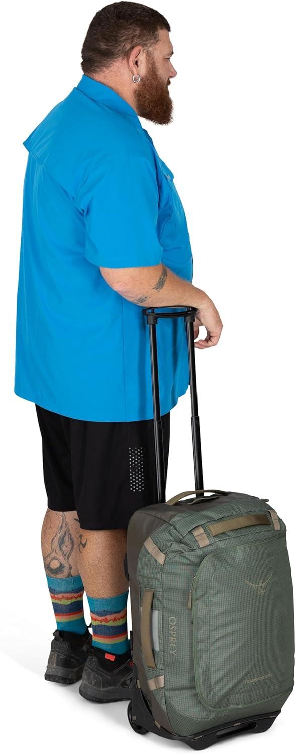 imageOsprey Transporter 90L Wheeled Travel Duffel Bag Large Lightweight Rolling Suitcase for Men and Women Raven BlackBlue FlameNocturnal Blue