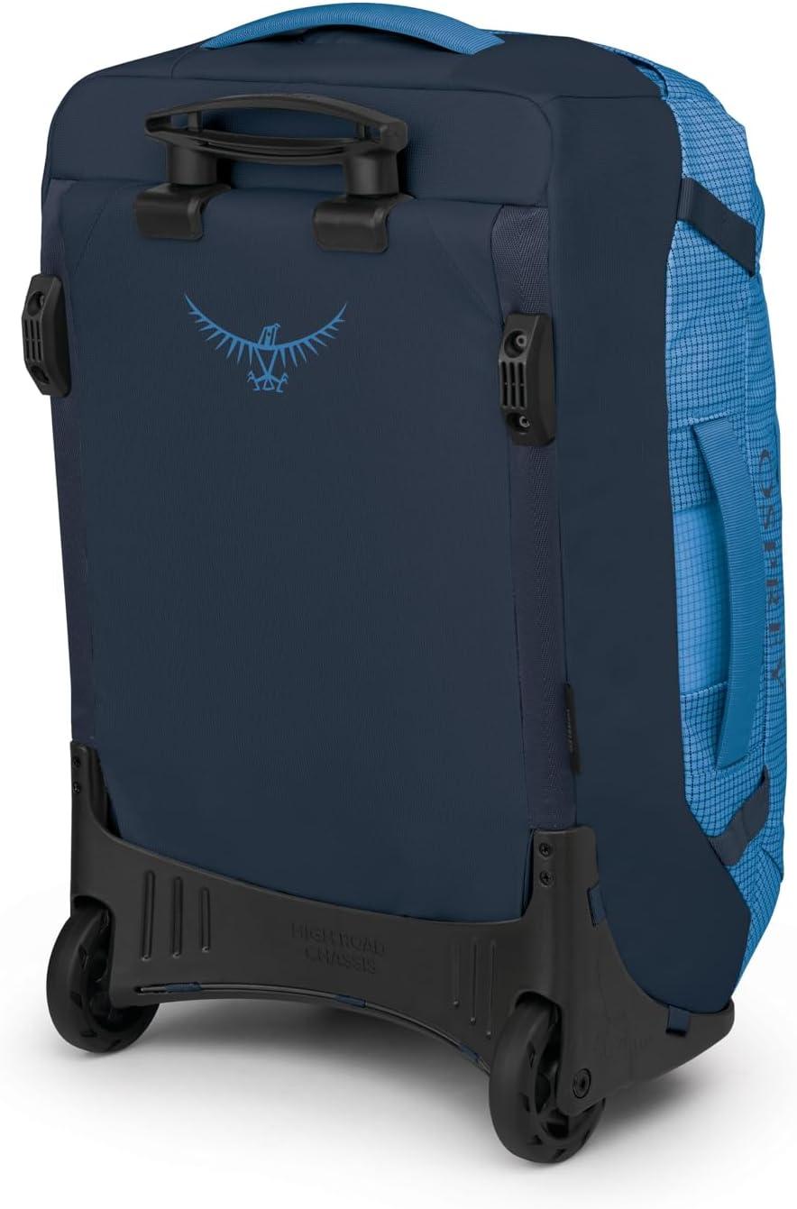 imageOsprey Transporter 90L Wheeled Travel Duffel Bag Large Lightweight Rolling Suitcase for Men and Women Raven BlackBlue FlameNocturnal Blue