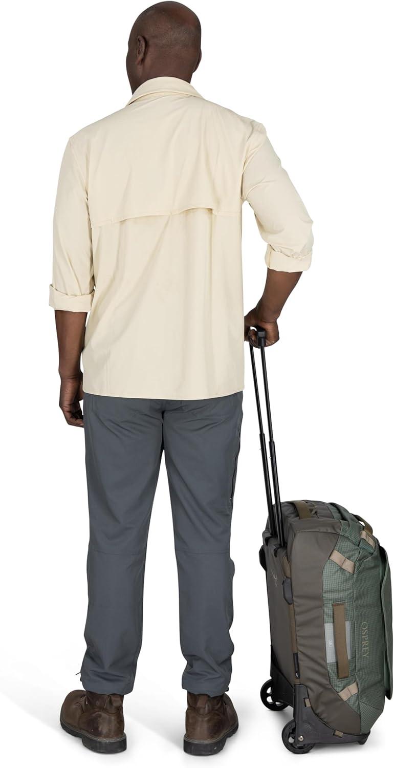 imageOsprey Transporter 90L Wheeled Travel Duffel Bag Large Lightweight Rolling Suitcase for Men and Women Raven BlackBlue FlameNocturnal Blue