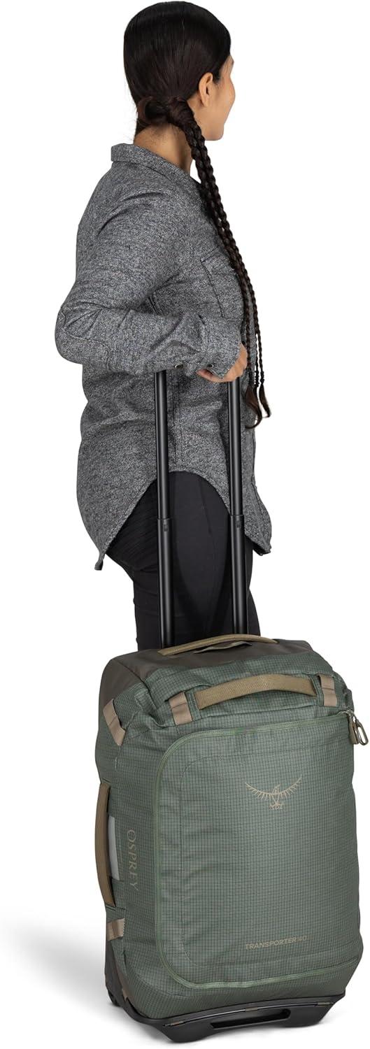 imageOsprey Transporter 90L Wheeled Travel Duffel Bag Large Lightweight Rolling Suitcase for Men and Women Raven BlackBlue FlameNocturnal Blue