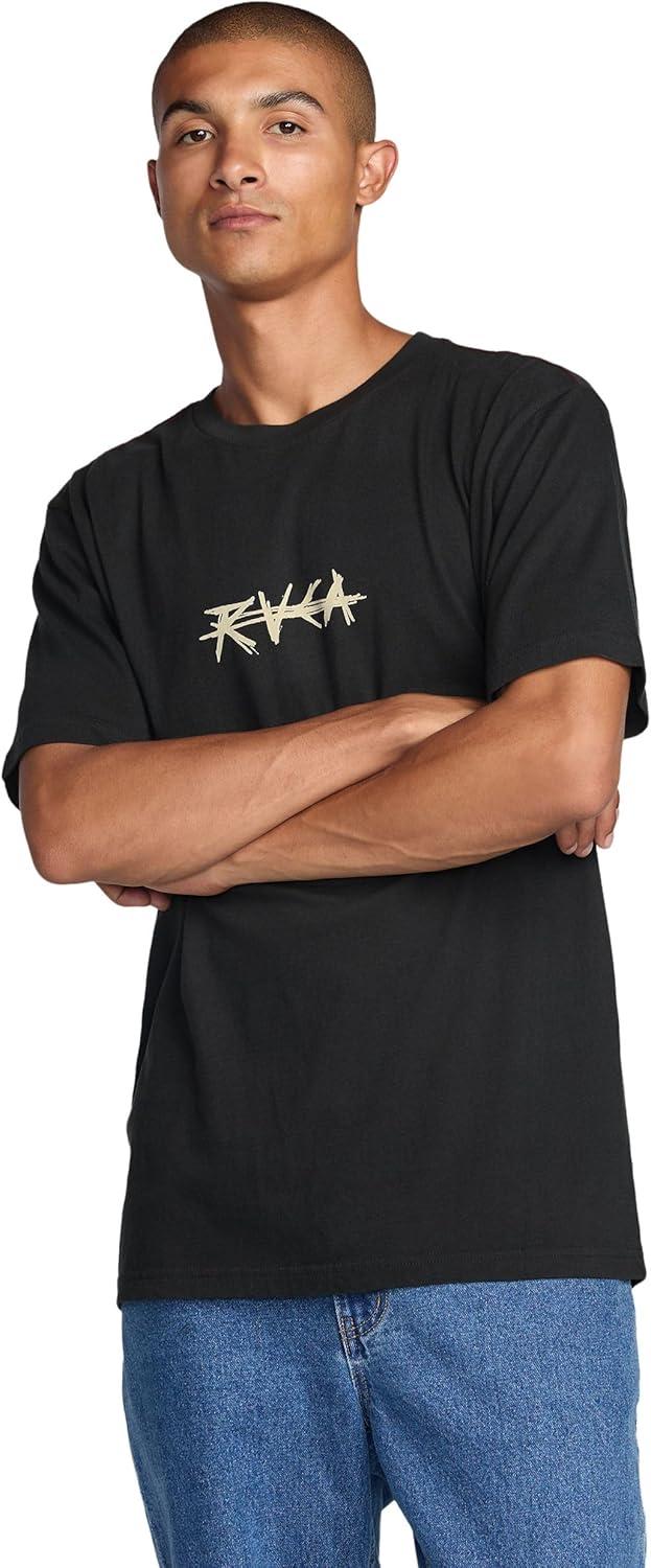 imageRVCA Mens Balance Box Short Sleeve TeeCrossed Palms Pirate Black