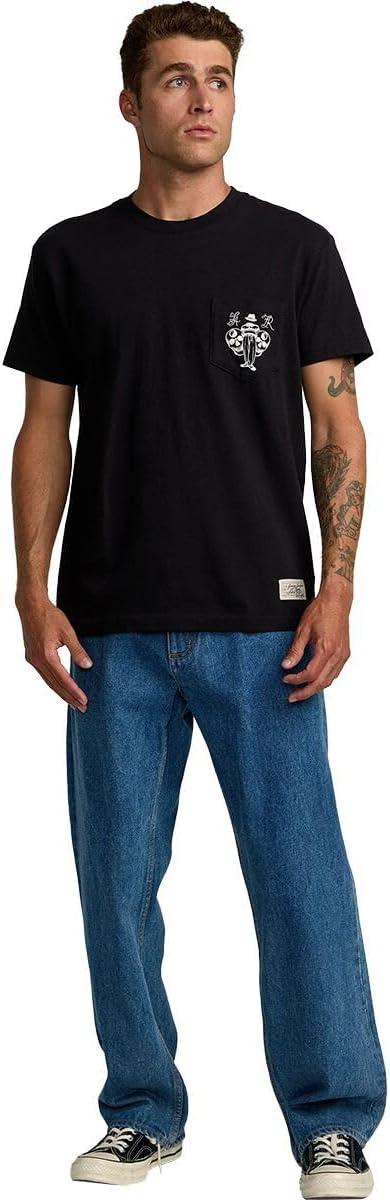imageRVCA Mens Balance Box Short Sleeve TeeInvisible Man Pocket Black