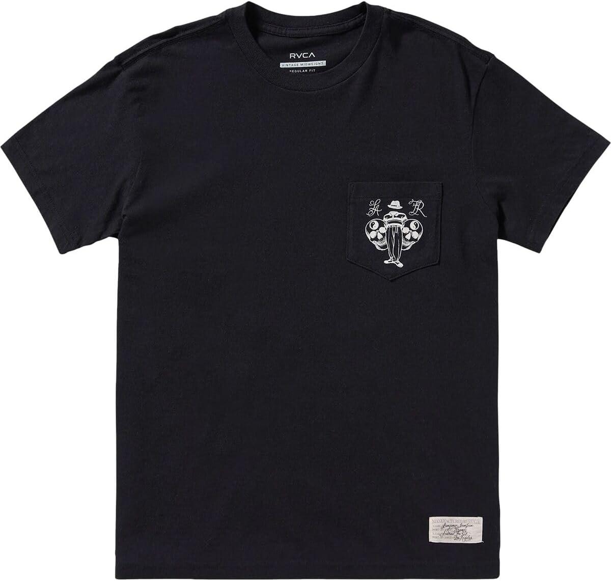 imageRVCA Mens Balance Box Short Sleeve TeeInvisible Man Pocket Black