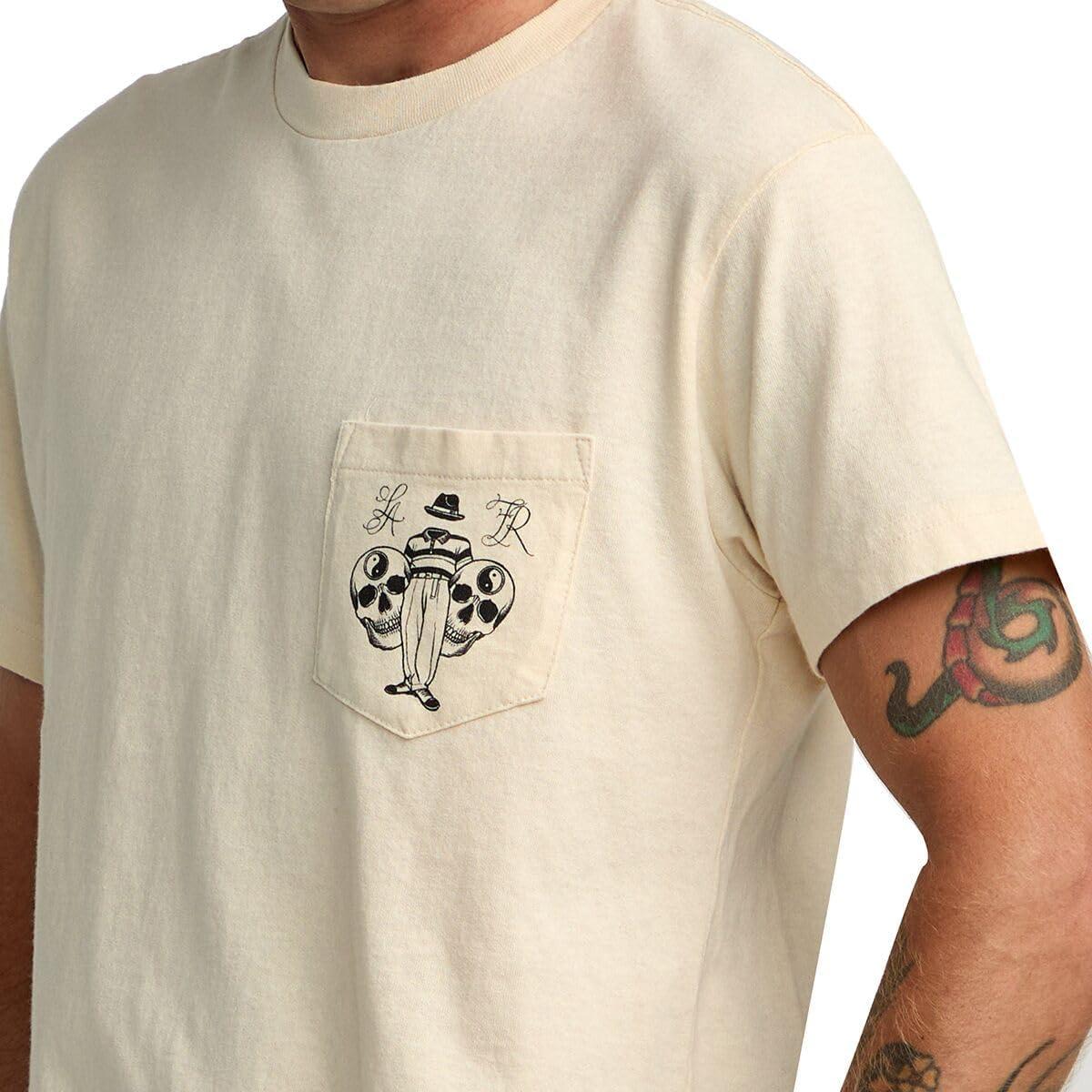 imageRVCA Mens Balance Box Short Sleeve TeeInvisible Man Pocket Silver Bleach