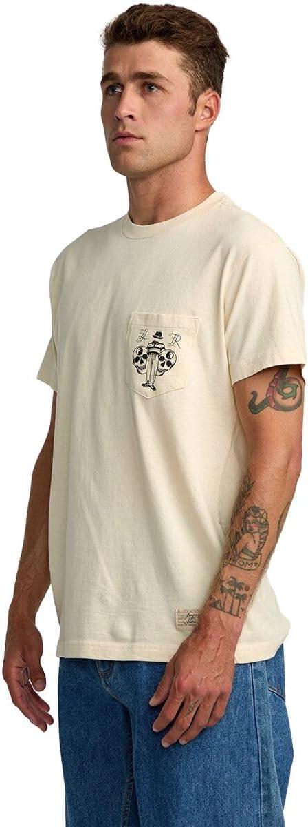 imageRVCA Mens Balance Box Short Sleeve TeeInvisible Man Pocket Silver Bleach