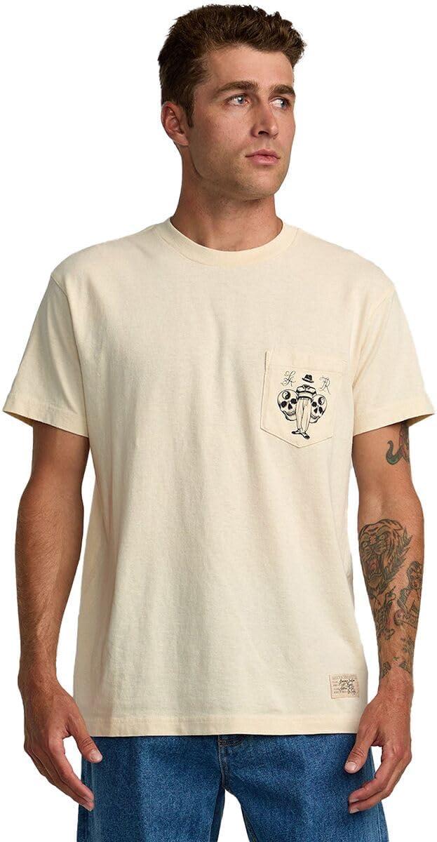 imageRVCA Mens Balance Box Short Sleeve TeeInvisible Man Pocket Silver Bleach