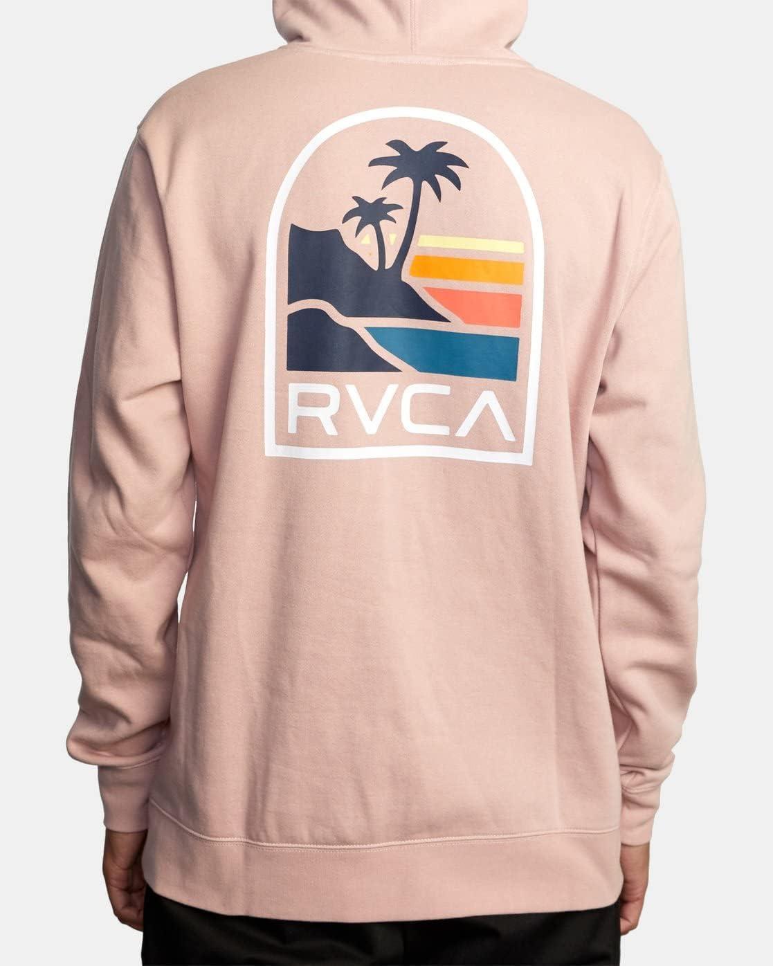 imageRVCA Mens Big Label HoodiePale Mauve Vista