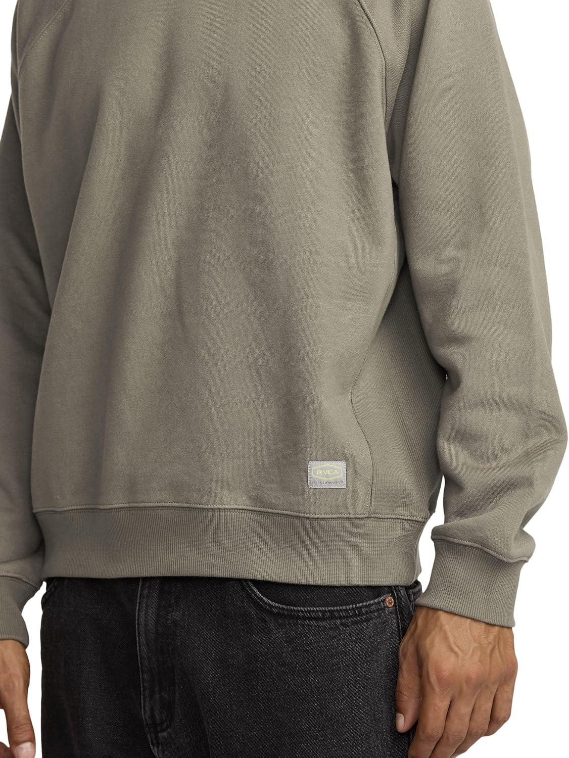 imageRVCA Mens Relaxed Fit Fleece CrewneckDayshift Crew 2 Mushroom