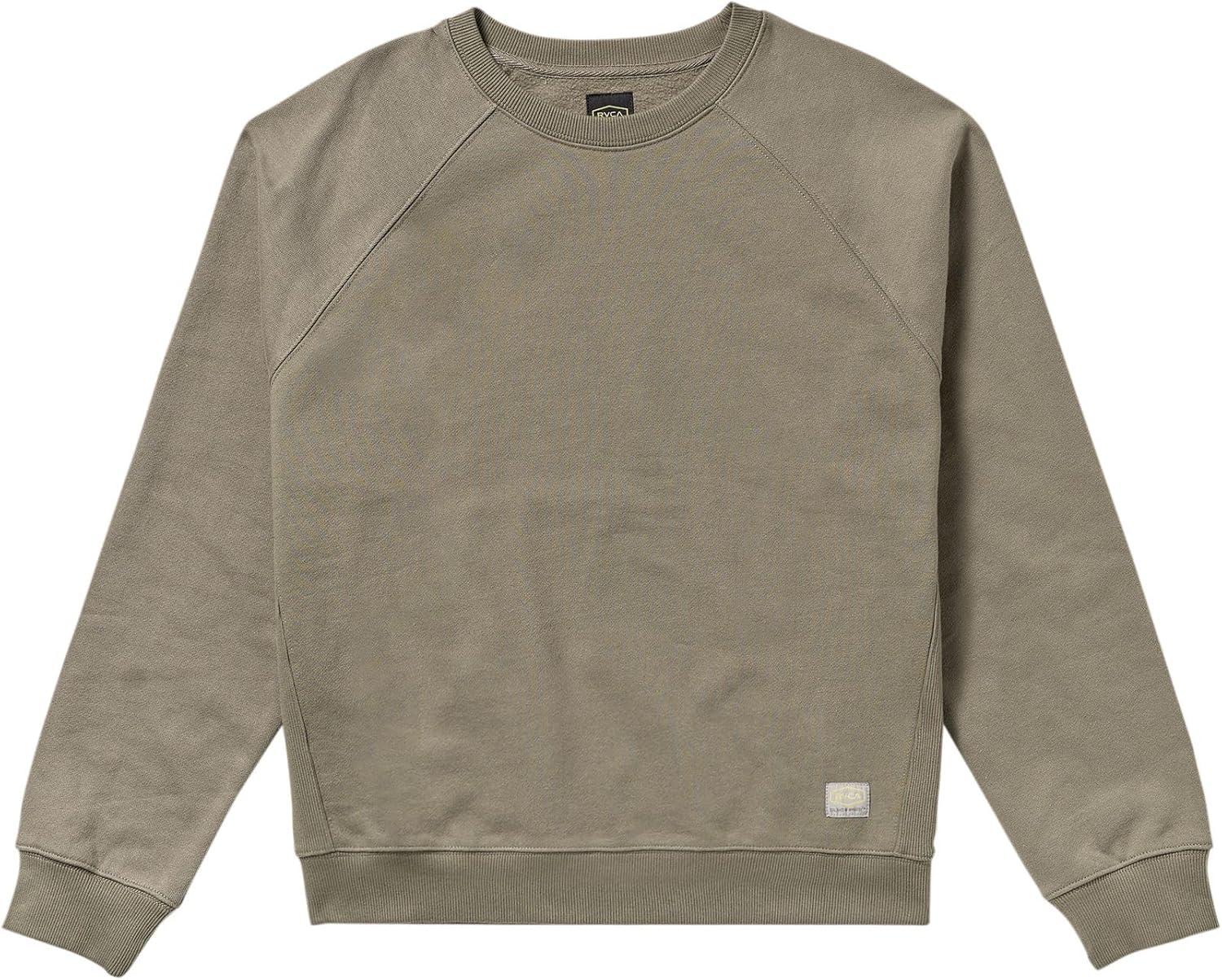 imageRVCA Mens Relaxed Fit Fleece CrewneckDayshift Crew 2 Mushroom