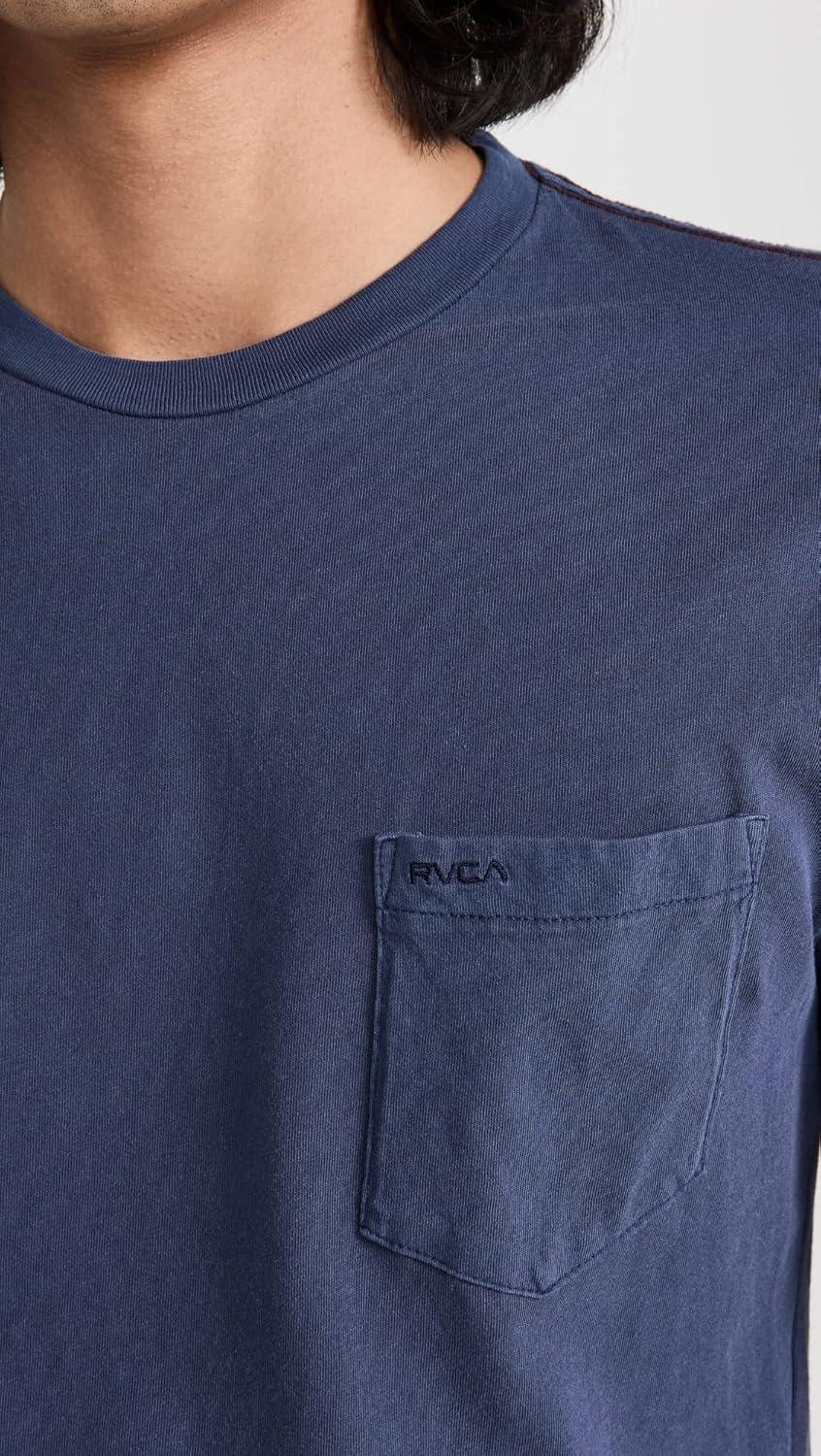 imageRVCA Mens Short Sleeve Crew Neck Pocket TShirtMoody Blue 1