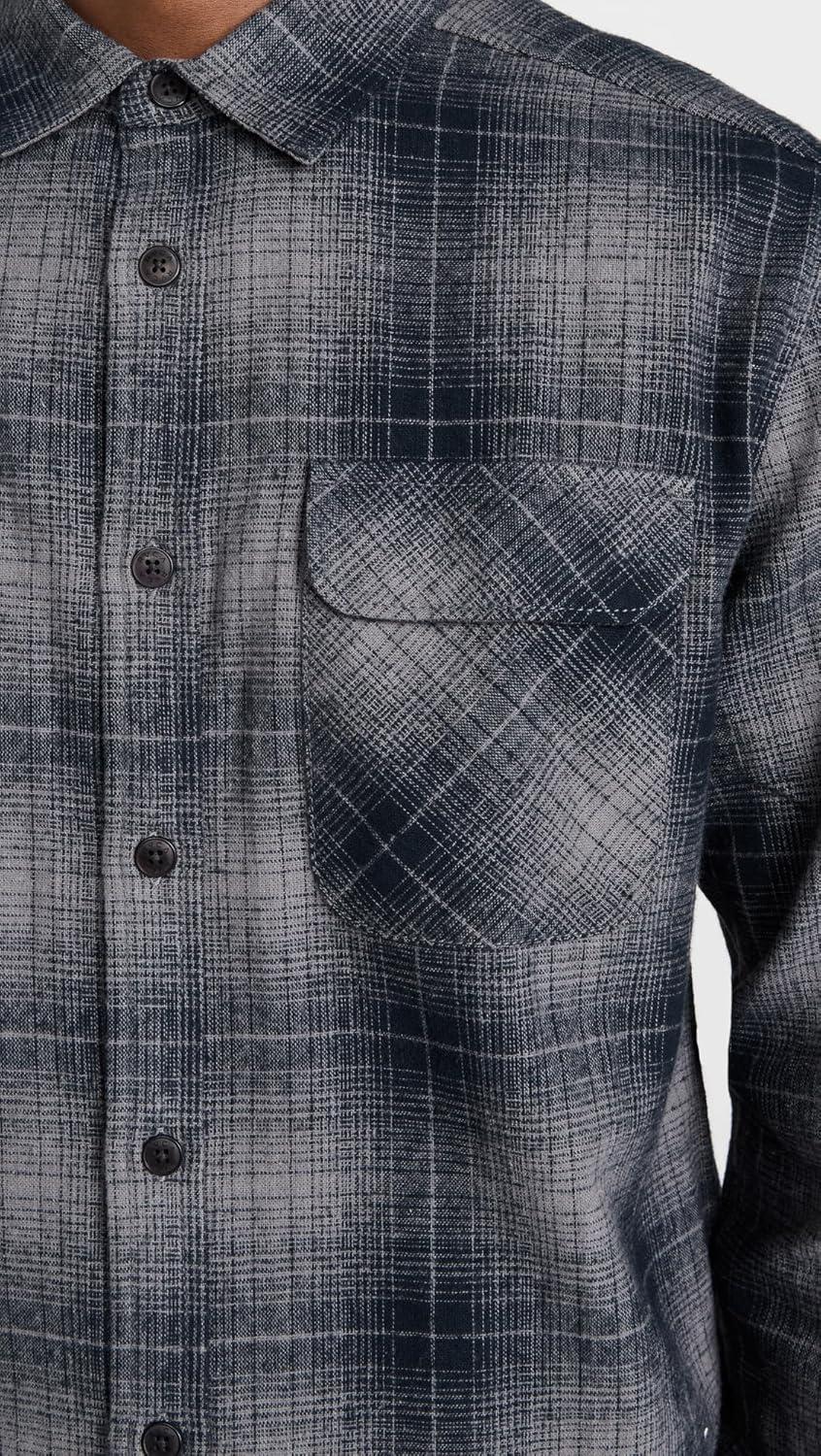 imageRVCA Mens Thatll Work Flannel Long Sleeve Woven ShirtDayshift FlannelRvca Black