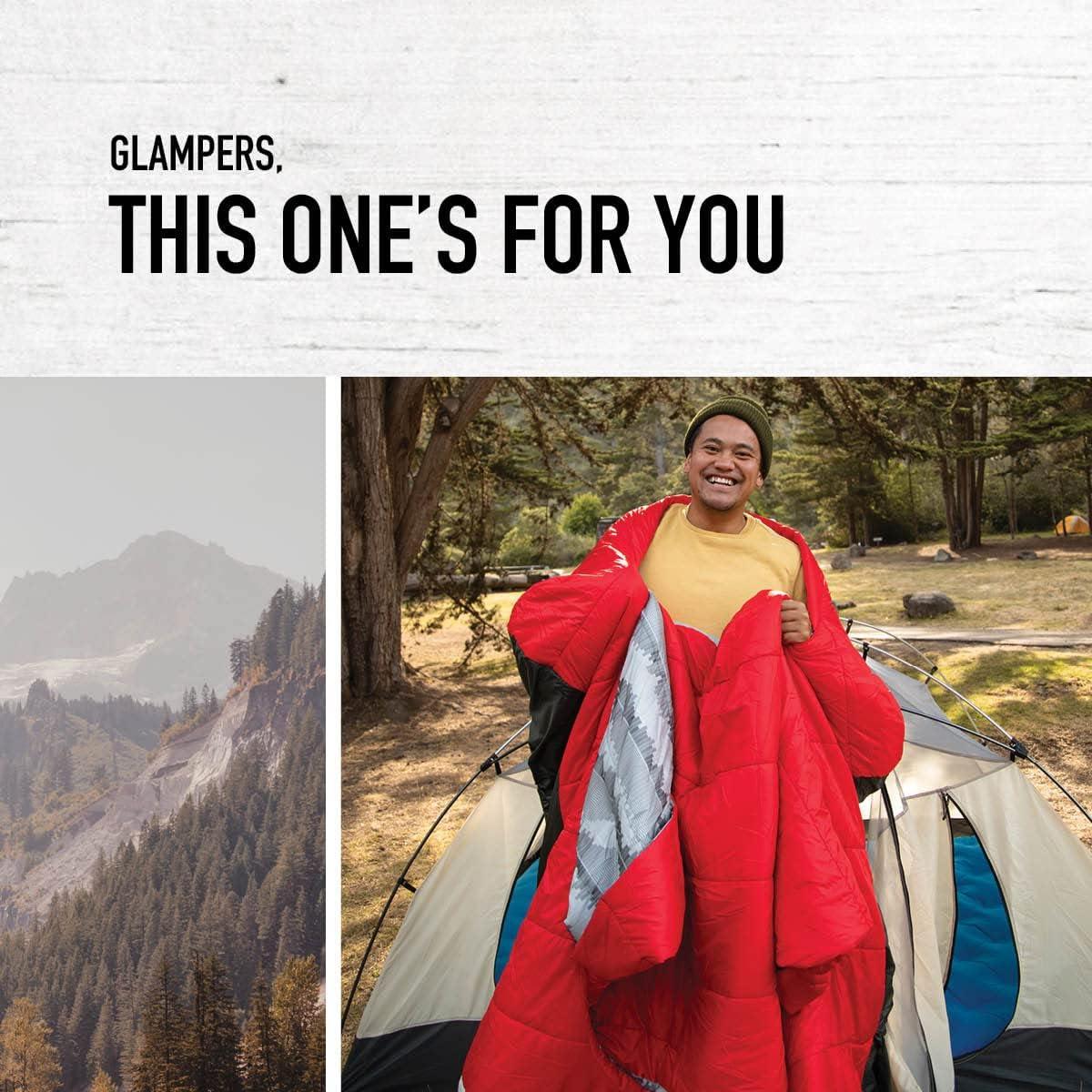 imageSierra Designs Frontcountry Bed Zipperless 20 Degree Synthetic Double Sleeping Bag RedBlack