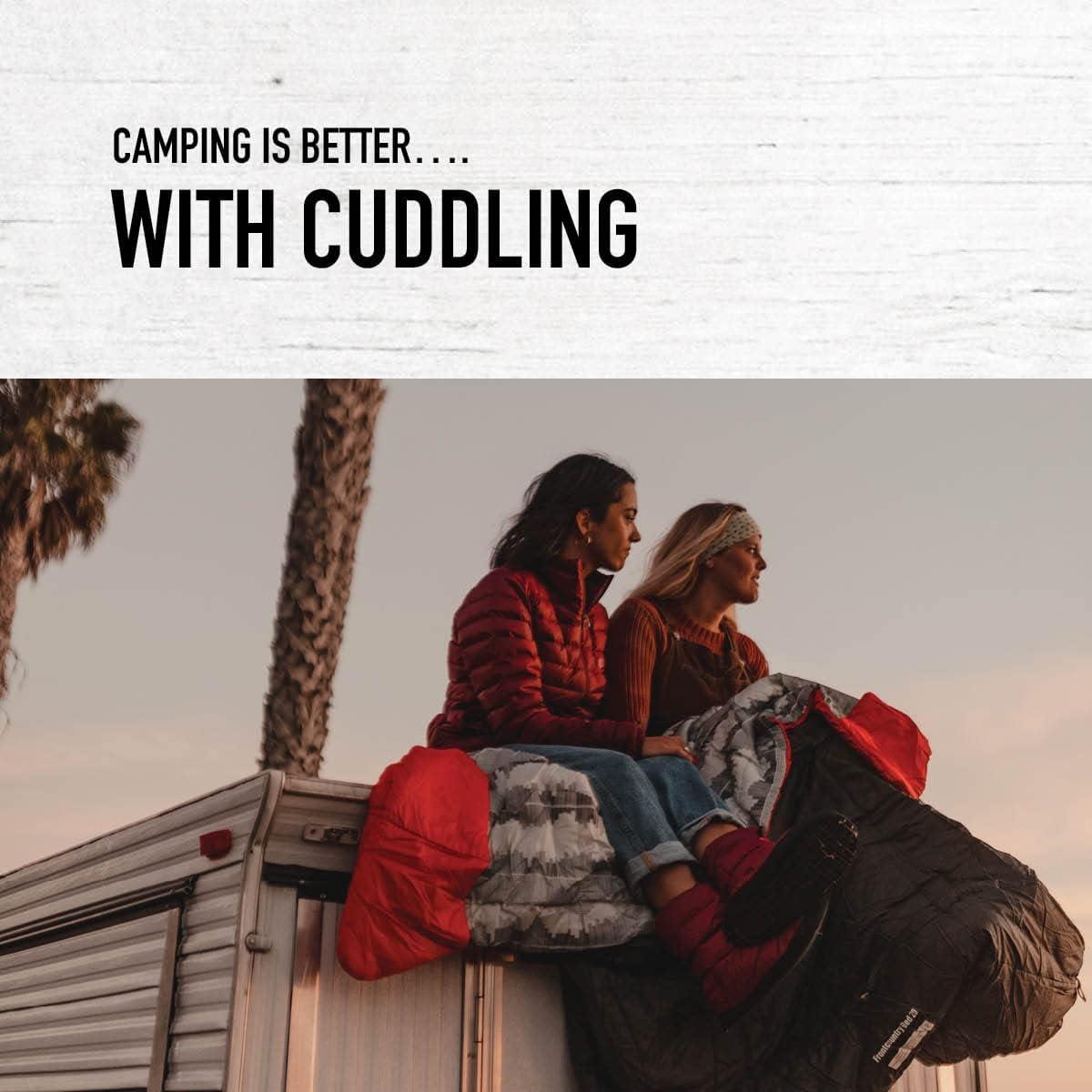 imageSierra Designs Frontcountry Bed Zipperless 20 Degree Synthetic Double Sleeping Bag RedBlack