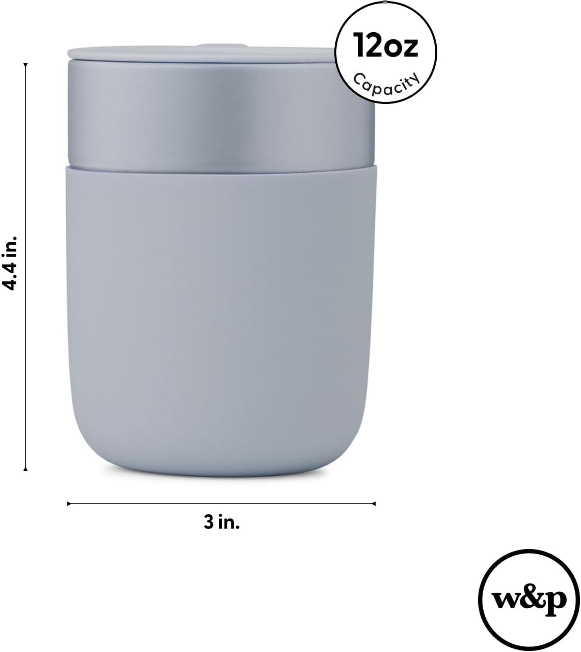 imageWampampP Porter Ceramic Mug w Protective Silicone Sleeve Terrazzo Charcoal 12 Ounces OntheGo Reusable Cup for Coffee or Tea Portable Dishwasher SafeLavender