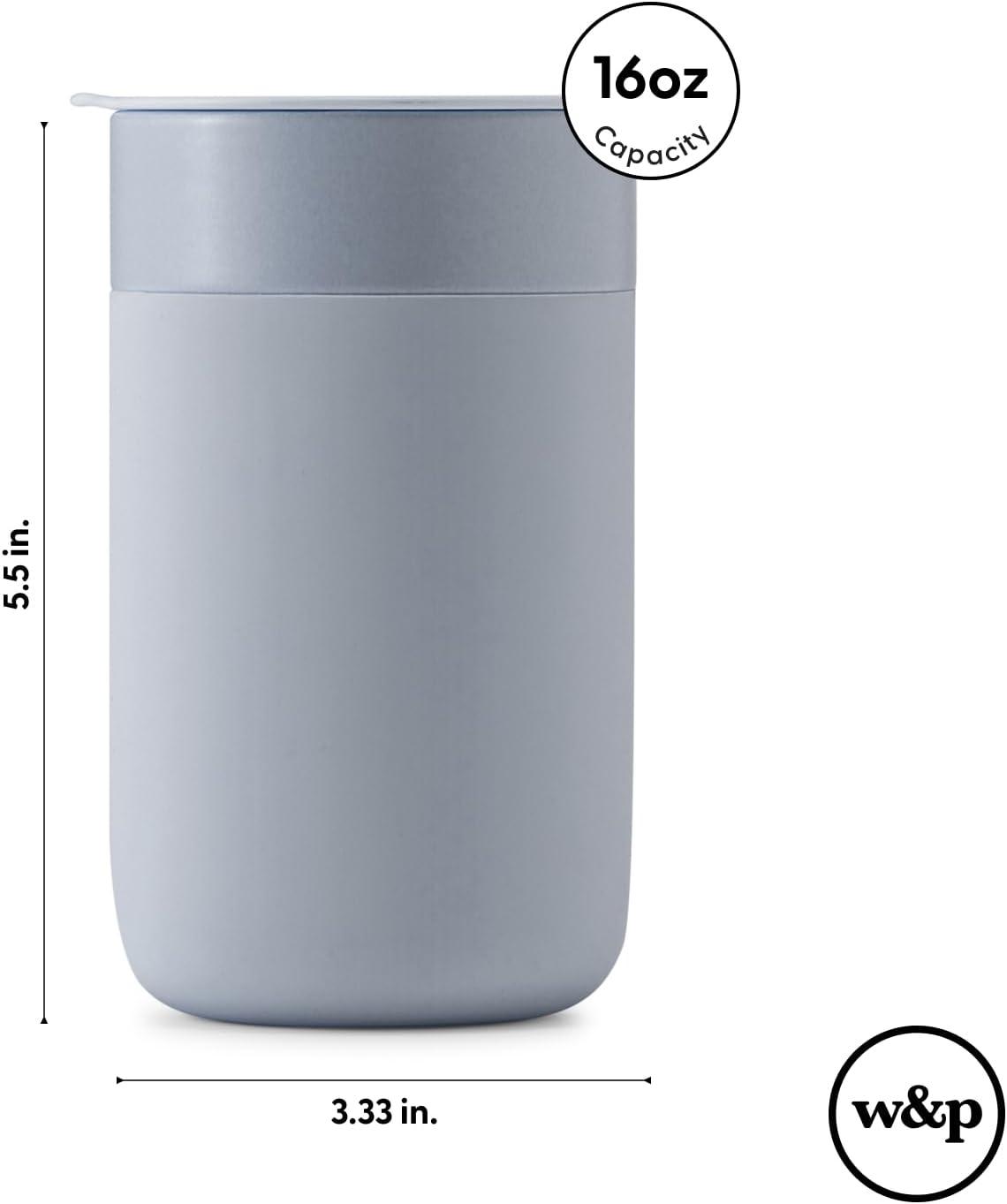 imageWampampP Porter Ceramic Mug w Protective Silicone Sleeve Terrazzo Charcoal 12 Ounces OntheGo Reusable Cup for Coffee or Tea Portable Dishwasher SafeCharcoal