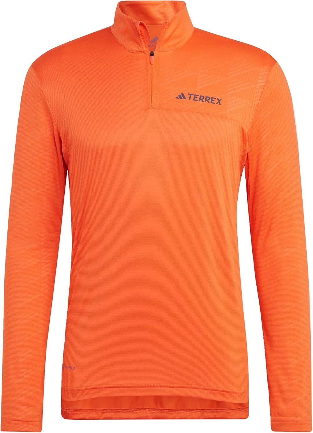 imageadidas Mens Terrex Multi HalfZip Long Sleeve TShirtSemi Impact Orange