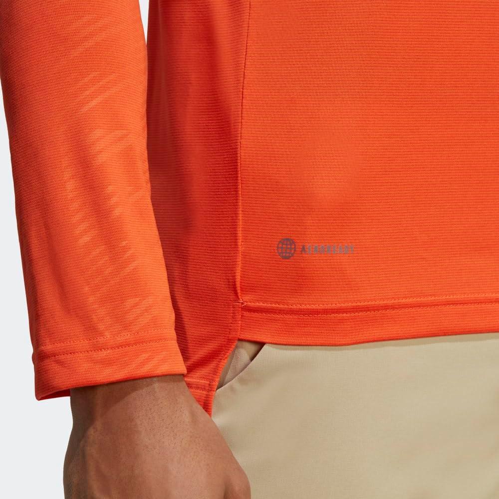 imageadidas Mens Terrex Multi HalfZip Long Sleeve TShirtSemi Impact Orange