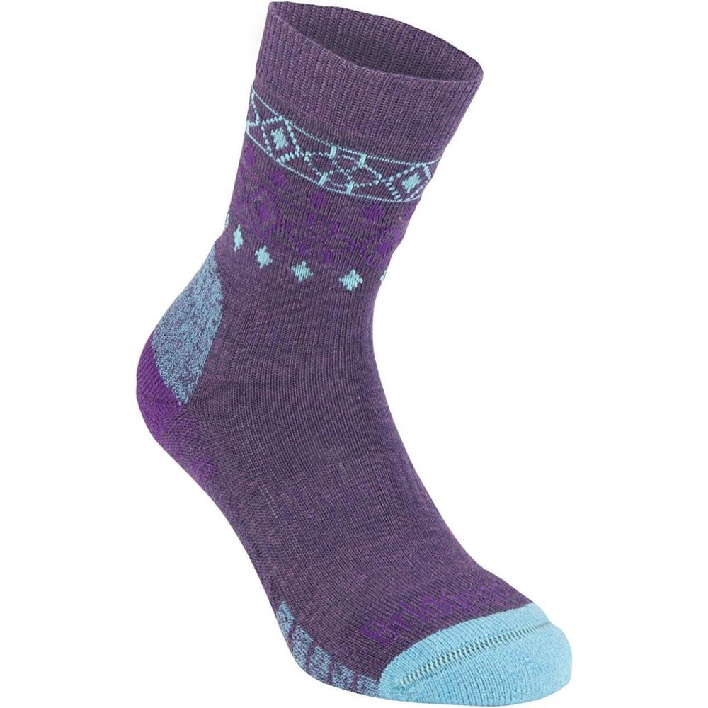 imageBridgedale Womens Lightweight Boot HeightMerino Endurance SocksPurpleAqua