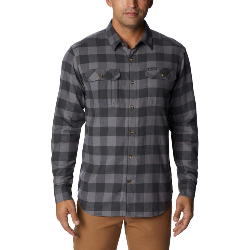 imageColumbia Mens Flare Gun Stretch FlannelCity Grey Twill Buffalo Check