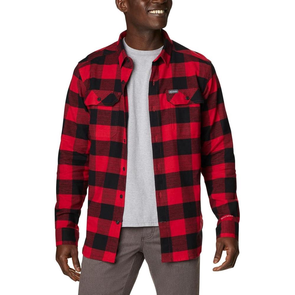 imageColumbia Mens Flare Gun Stretch FlannelMountain Red Twill Buffalo Checklegacy