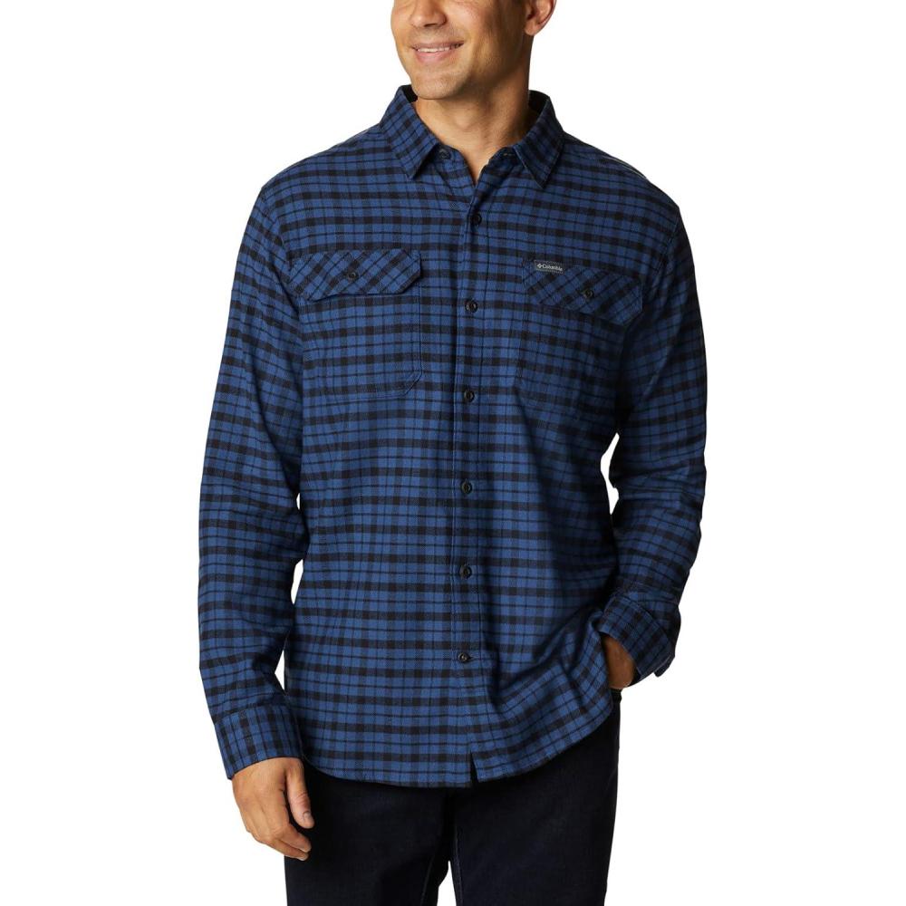 imageColumbia Mens Flare Gun Stretch FlannelNight Tide Small Check
