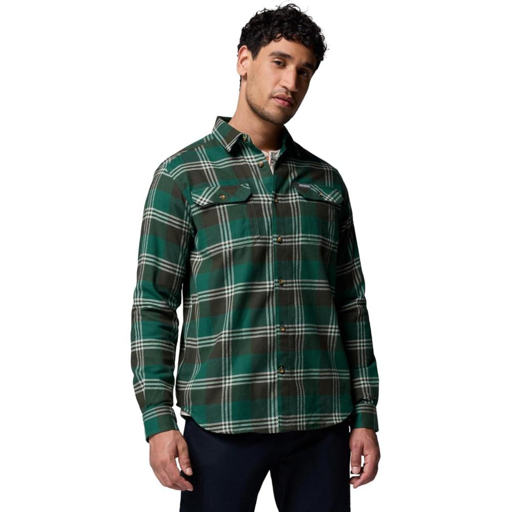 imageColumbia Mens Flare Gun Stretch FlannelRain Forest Trails Edge Plaid