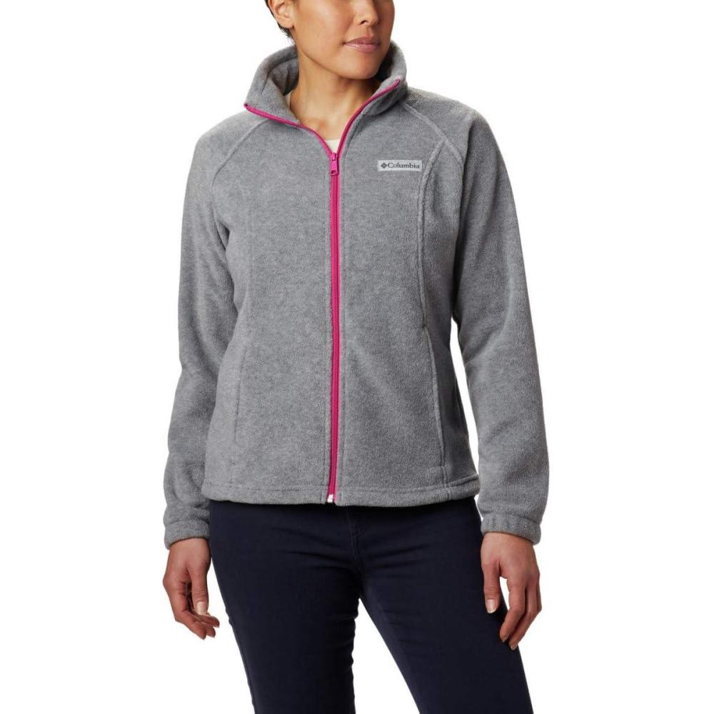 imageColumbia Womens Benton Springs Full ZipLight Grey HeatherFuchsia