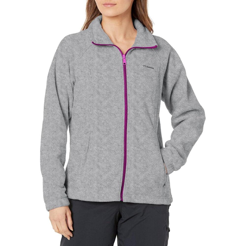 imageColumbia Womens Benton Springs Full ZipLight GreyBright Plum