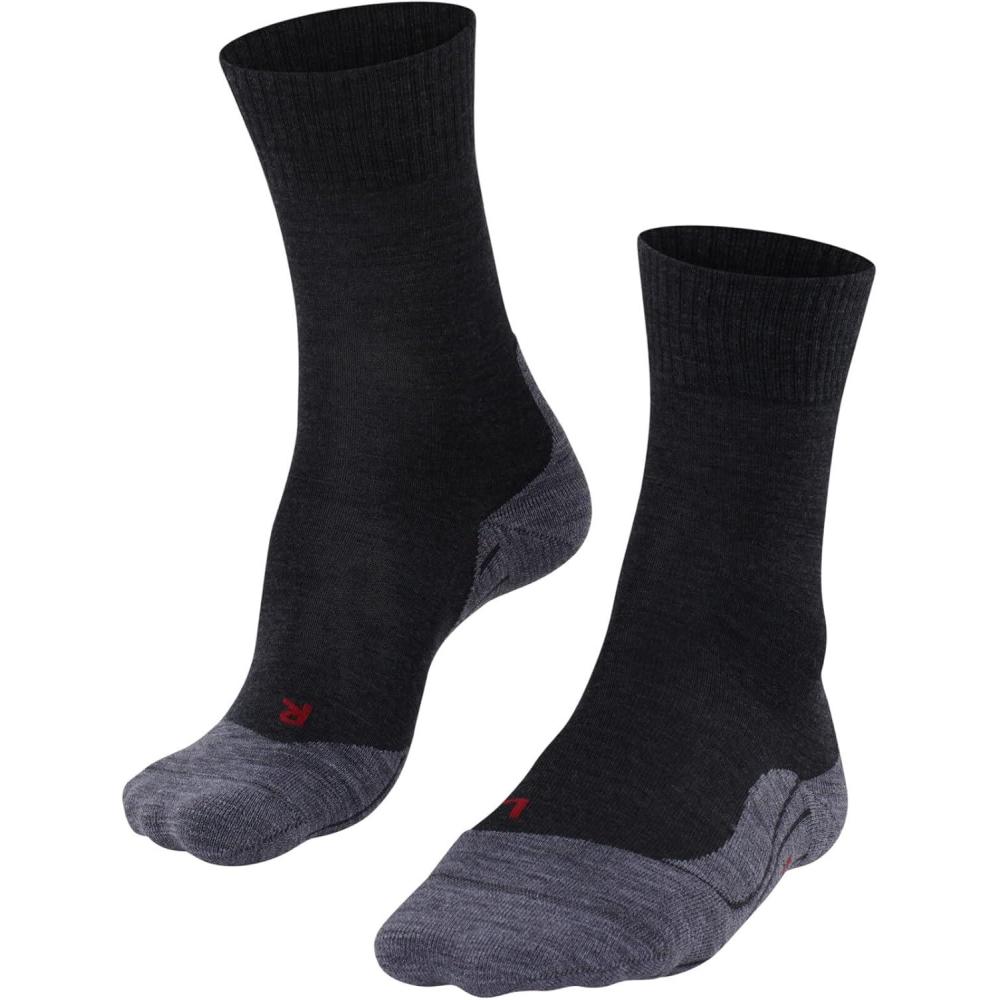imageFALKE Womens TK5 Wander Hiking Socks 1 PairGrey Asphalt Melange 3180