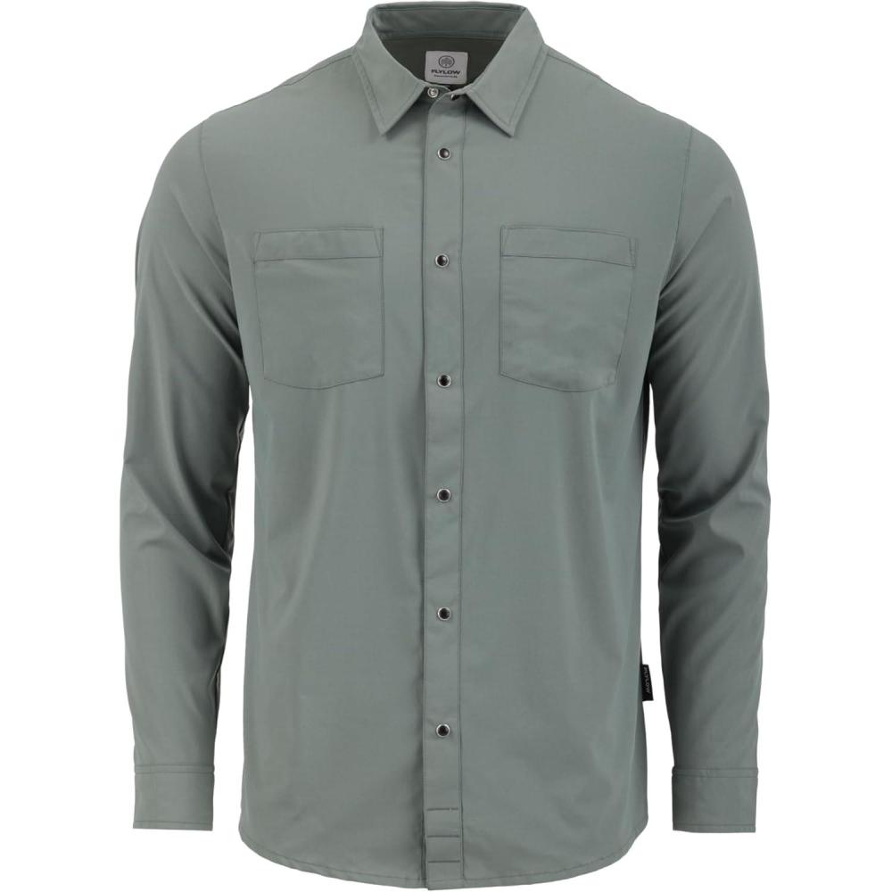 imageFlylow Mens Royal Shirt  ButtonUp LongSleeve Shirt for Mountain Biking ampamp Casual WearEucalyptus