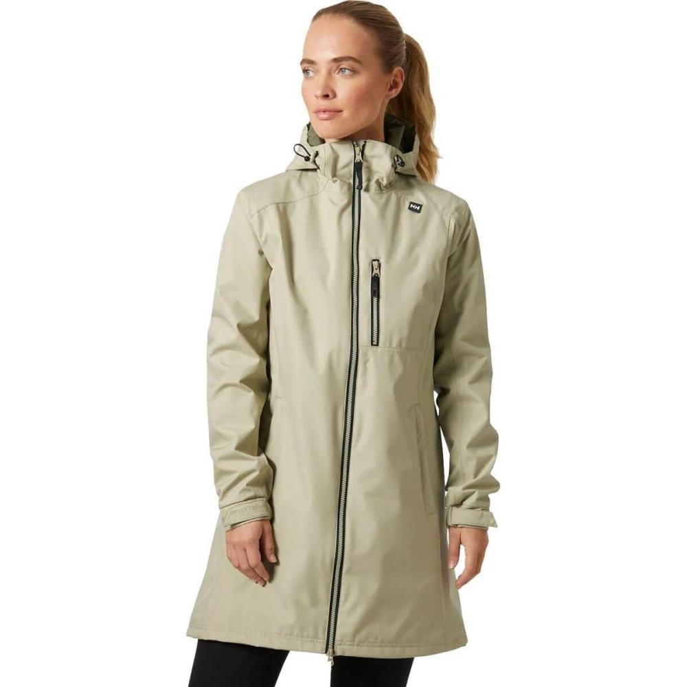 imageHelly Hansen Womens Long Belfast Lightweight Waterproof Windproof Breathable Raincoat Jacket with Hood463 Light Lav