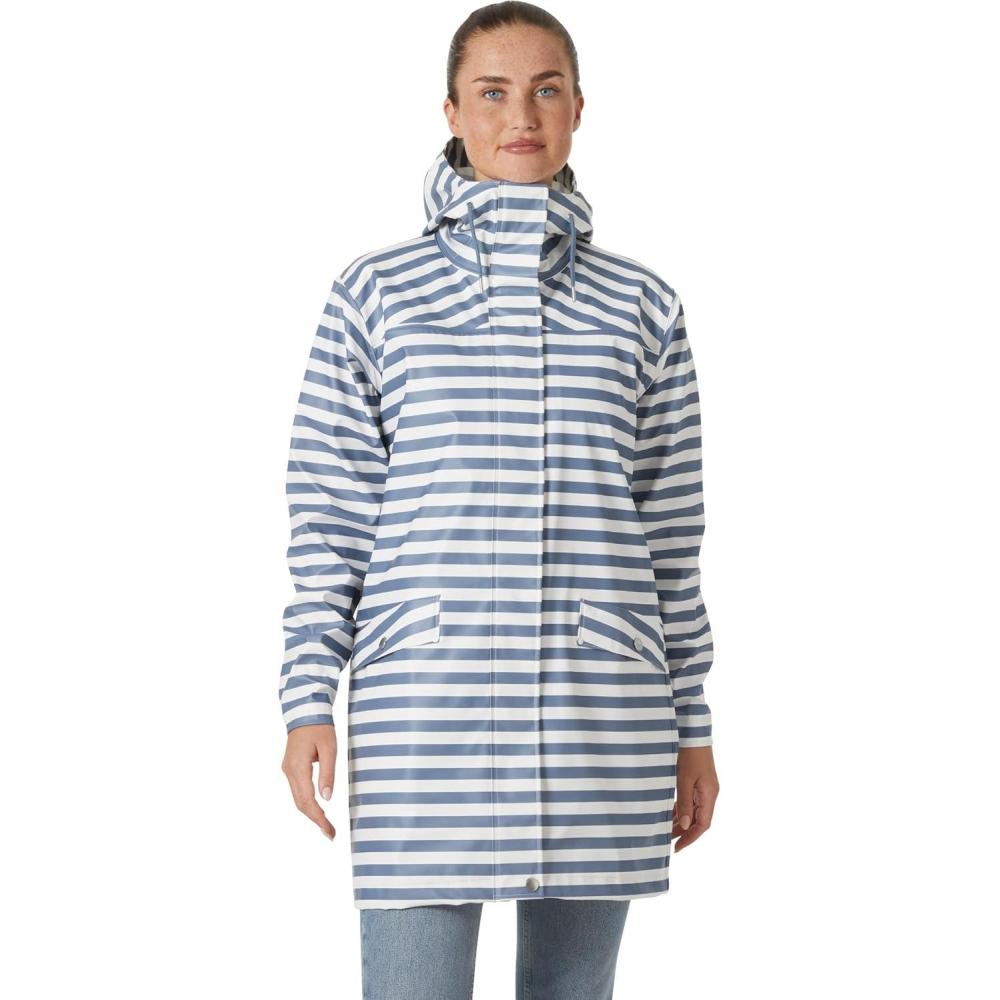imageHellyHansen Womens Moss Rain Coat601 Washed Navy Stripe Aop