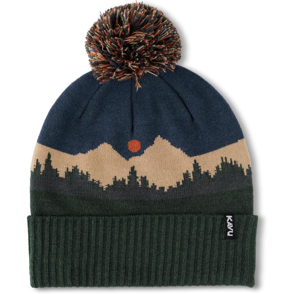 imageKAVU Herschel Cuffed Beanie Hat  Keep Your Head and Ears Warm in StyleMountain Stripe