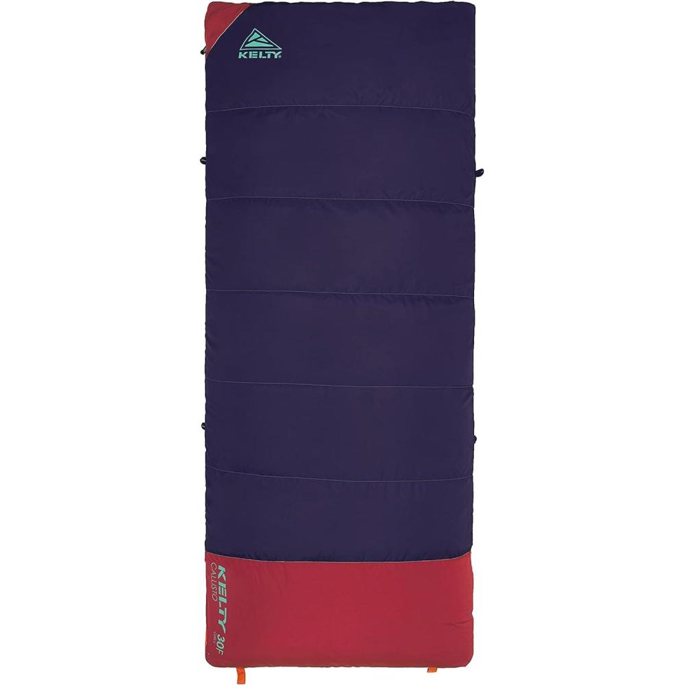 imageKelty CampingandHikingEquipment Kelty Callisto Kids 30 Degree Synthetic Insulated Sleeping Bag Soft Shell Stuff Sack Included for Boys and GirlsITALIAN PLUM