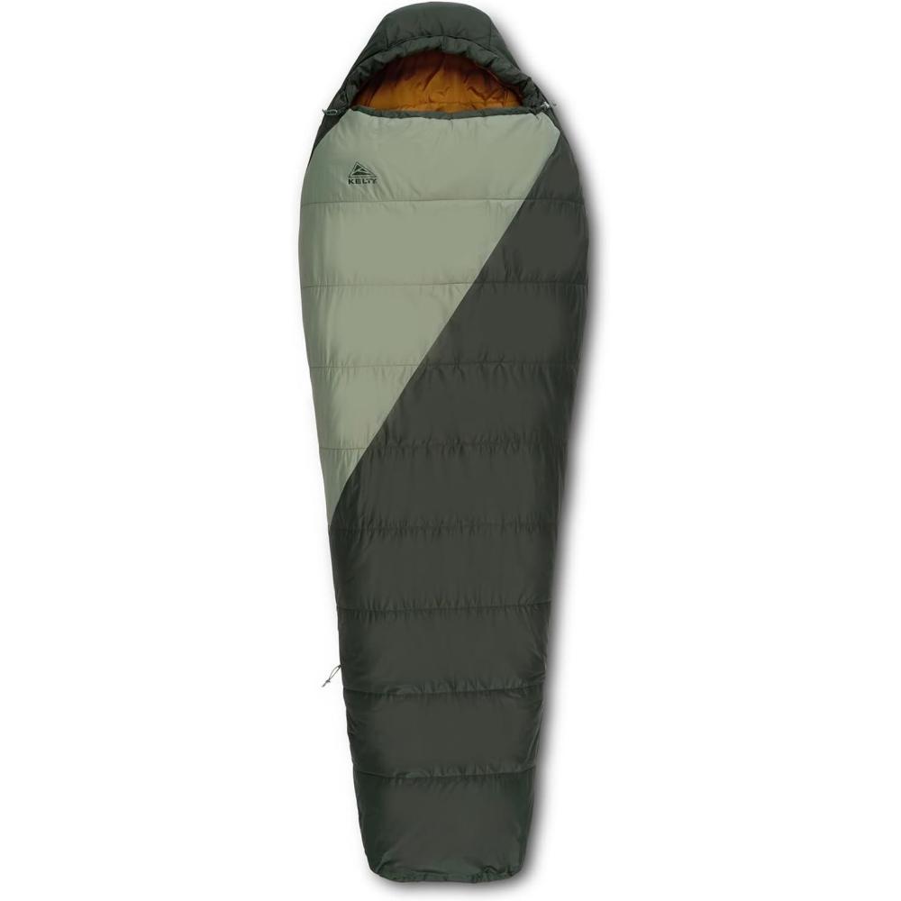 imageKelty Cosmic Synthetic Fill 40 Degree Backpacking Sleeping Bag with Compression Straps Compact and Lightweight 2022Olive Green  Grey
