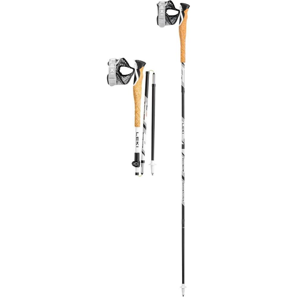 imageLEKI Cross Trail FX Superlite Trekking Poles Foldable Collapsible Carbon Lightweight Poles for Hiking ampamp Trail RunningWhiteRedBlack