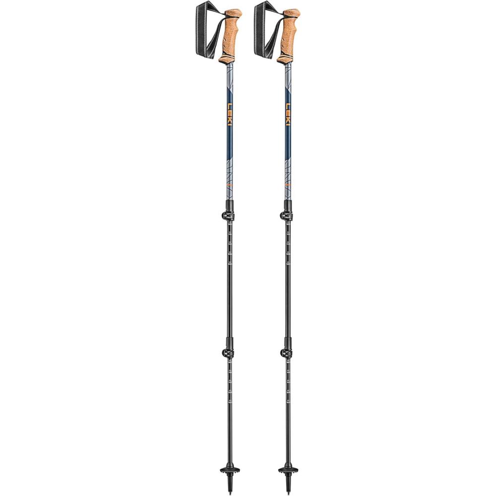 imageLEKI Legacy Lite Trekking Poles Aluminum Collapsible Lightweight Walking Poles for HikingOrangeBlueAnthracite