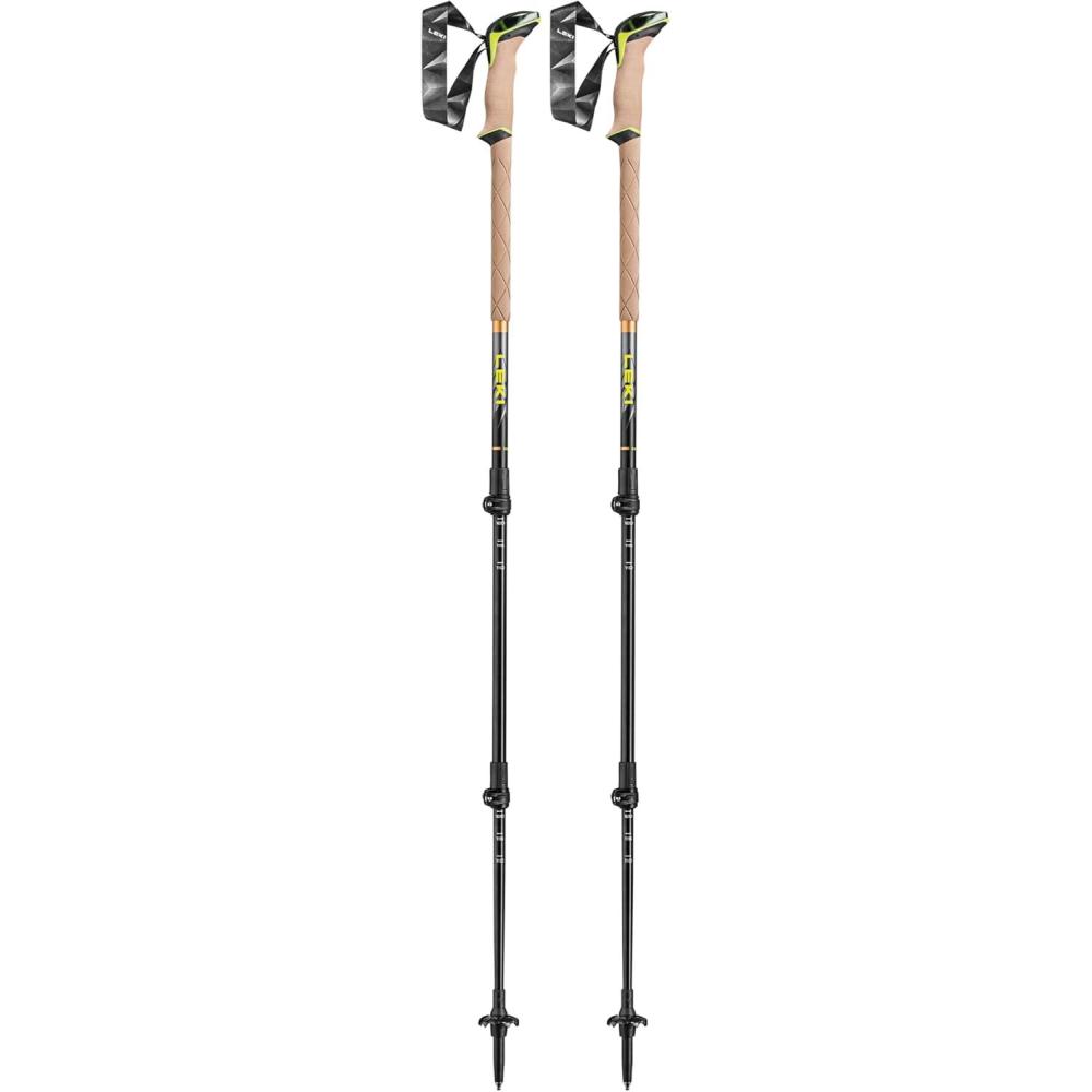 imageLEKI Sherpa Aluminum Adjustable Lightweight Ski Poles for Backcountry Skiing ampamp SnowboardingDark AnthraciteCopperNeonyellow