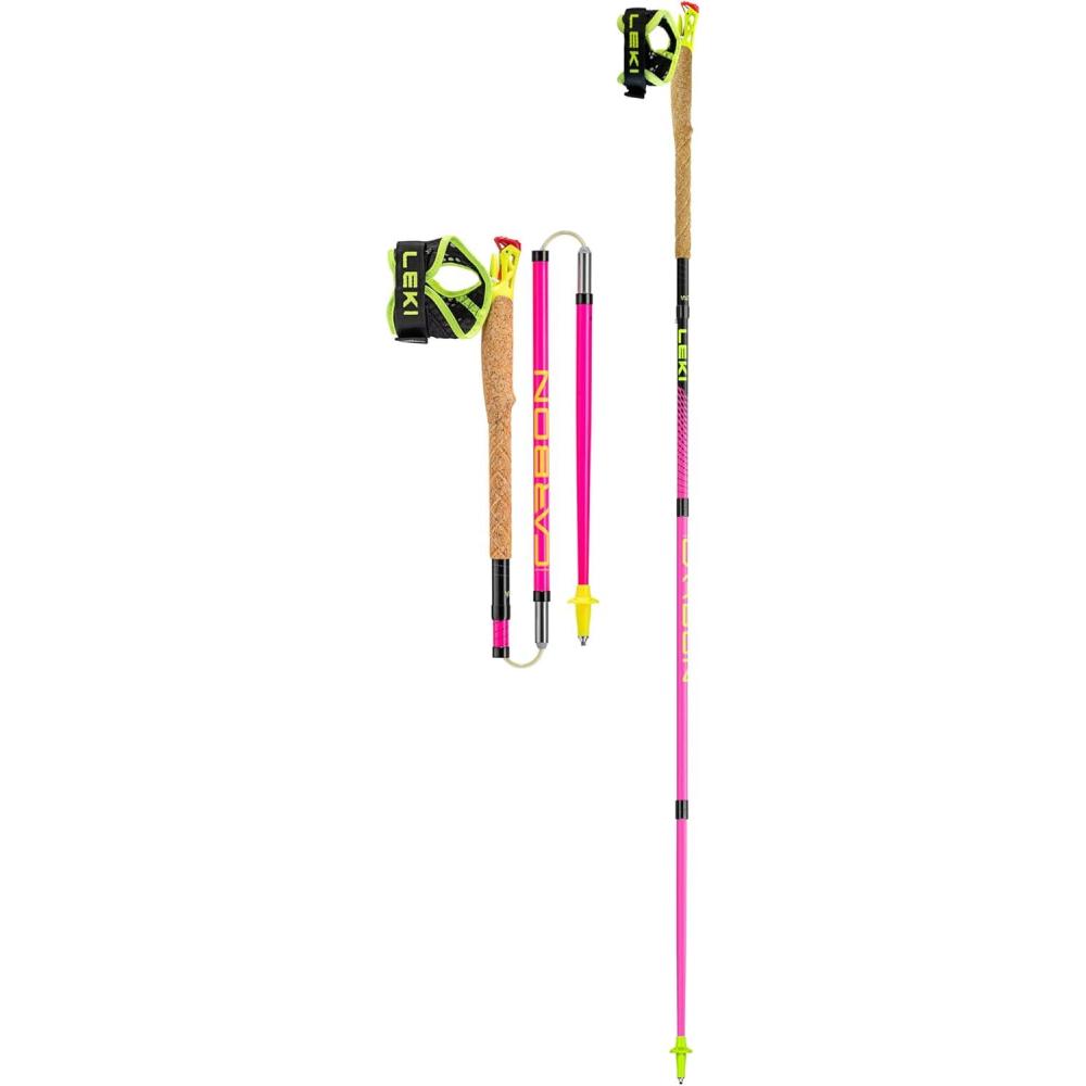 imageLEKI Ultratrail FXOne Trekking Poles Carbon Foldable Ultralight Poles for Hiking ampamp Trail RunningPinkBlack