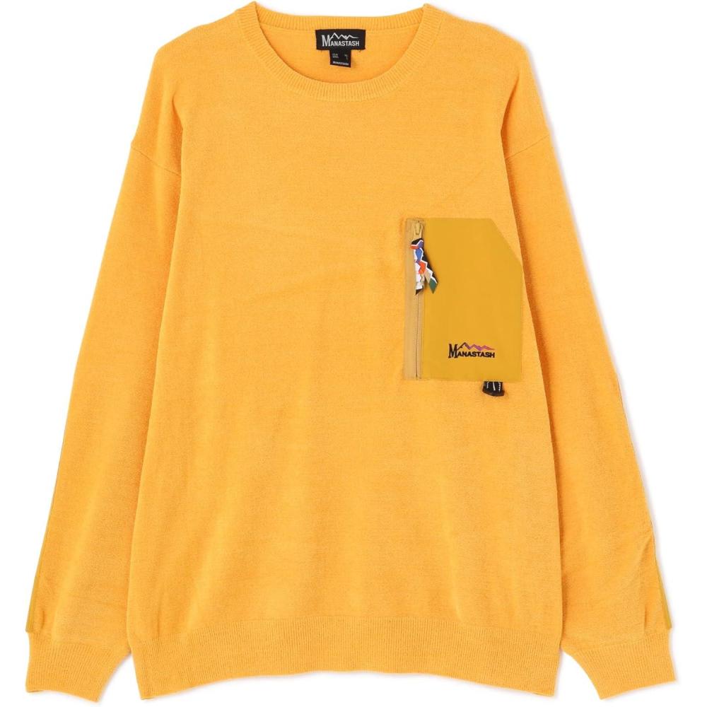 imageManastash Mole Knit Crew Sweatshirt  Mens Yellow L