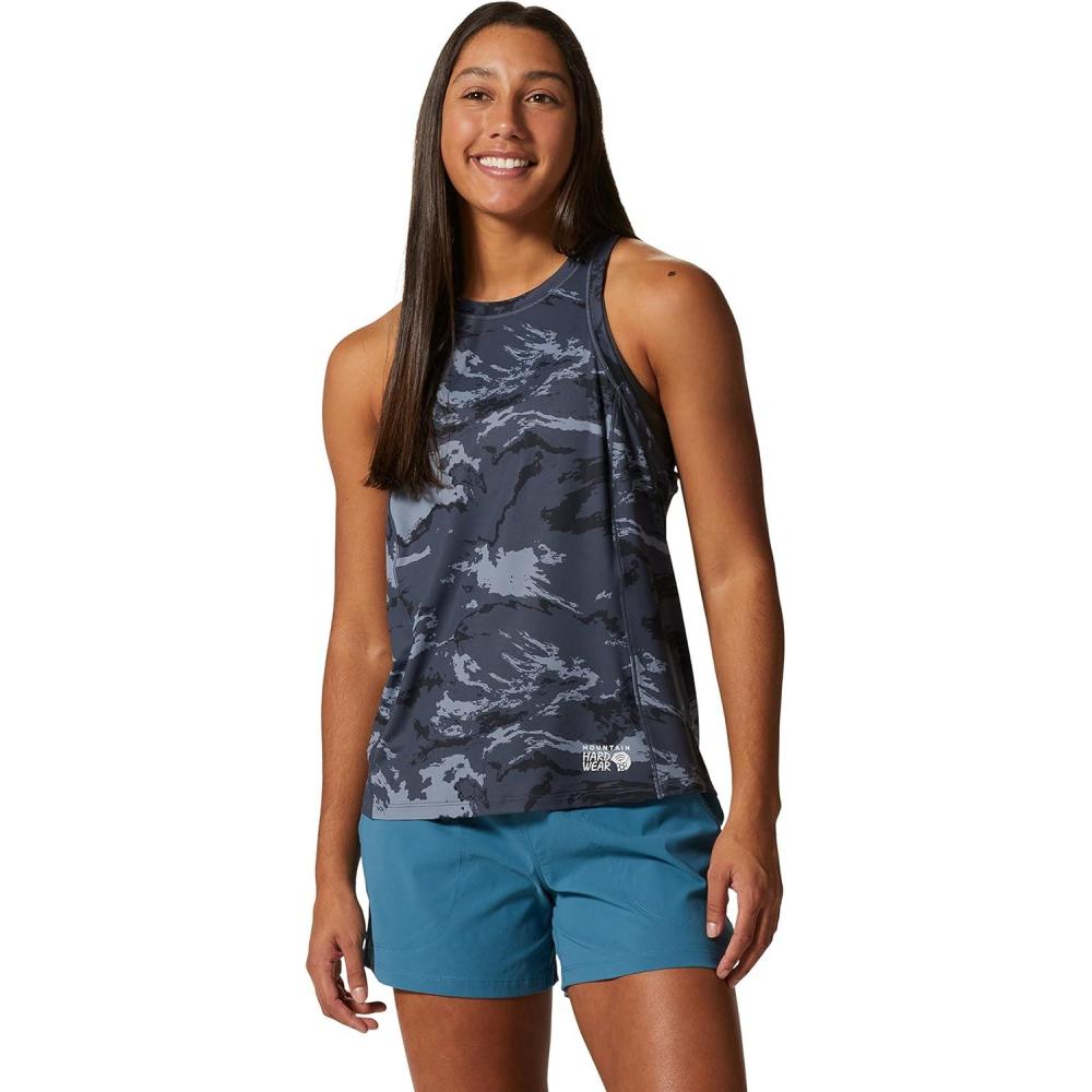 imageMountain Hardwear Womens Crater Lake TankBlue Slate Crag Camo Print