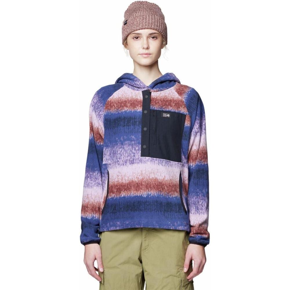 imageMountain Hardwear Womens Microchill Snap Neck PulloverBourbon Brown Gradient Stripe