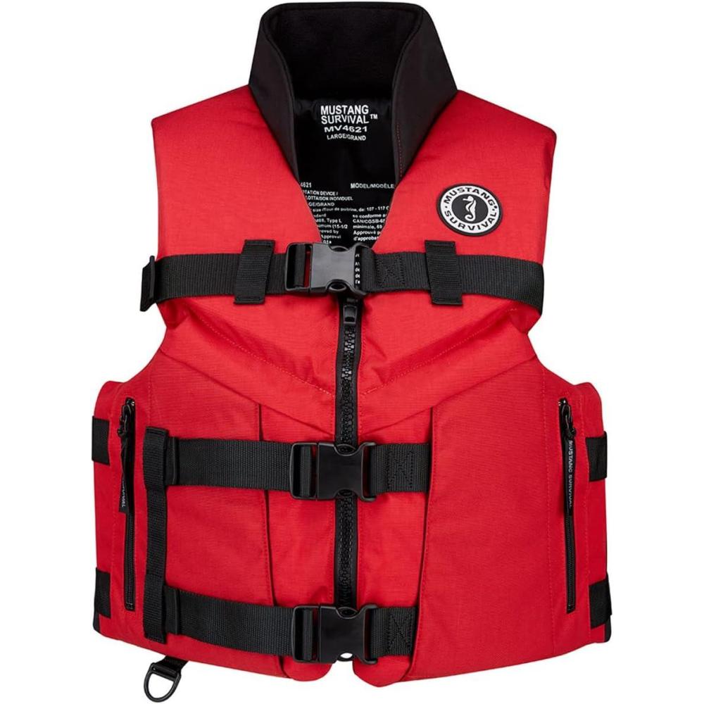 imageMustang Survival Accel 100 Fishing Foam Vest  RedBlack XXLarge