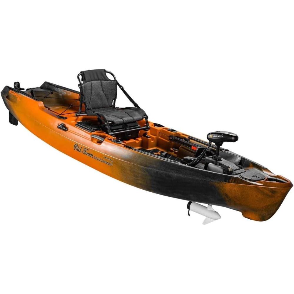 imageOld Town Sportsman AutoPilot 120 Solo Angler SitonTop Motorized Fishing Kayak with Minn Kota Trolling Motor 12ftEmber Camo