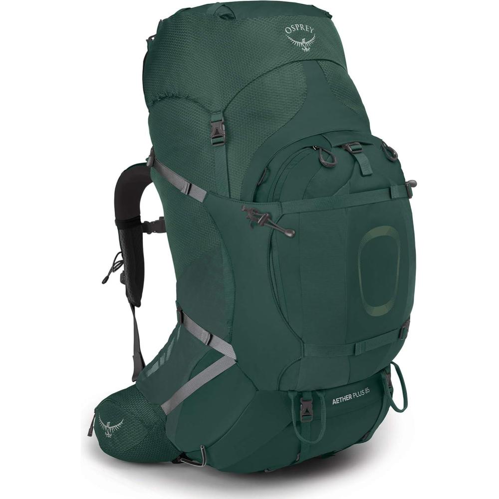 imageOsprey Aether Plus 85L Mens Backpacking Backpack Axo Green LXLAxo Green