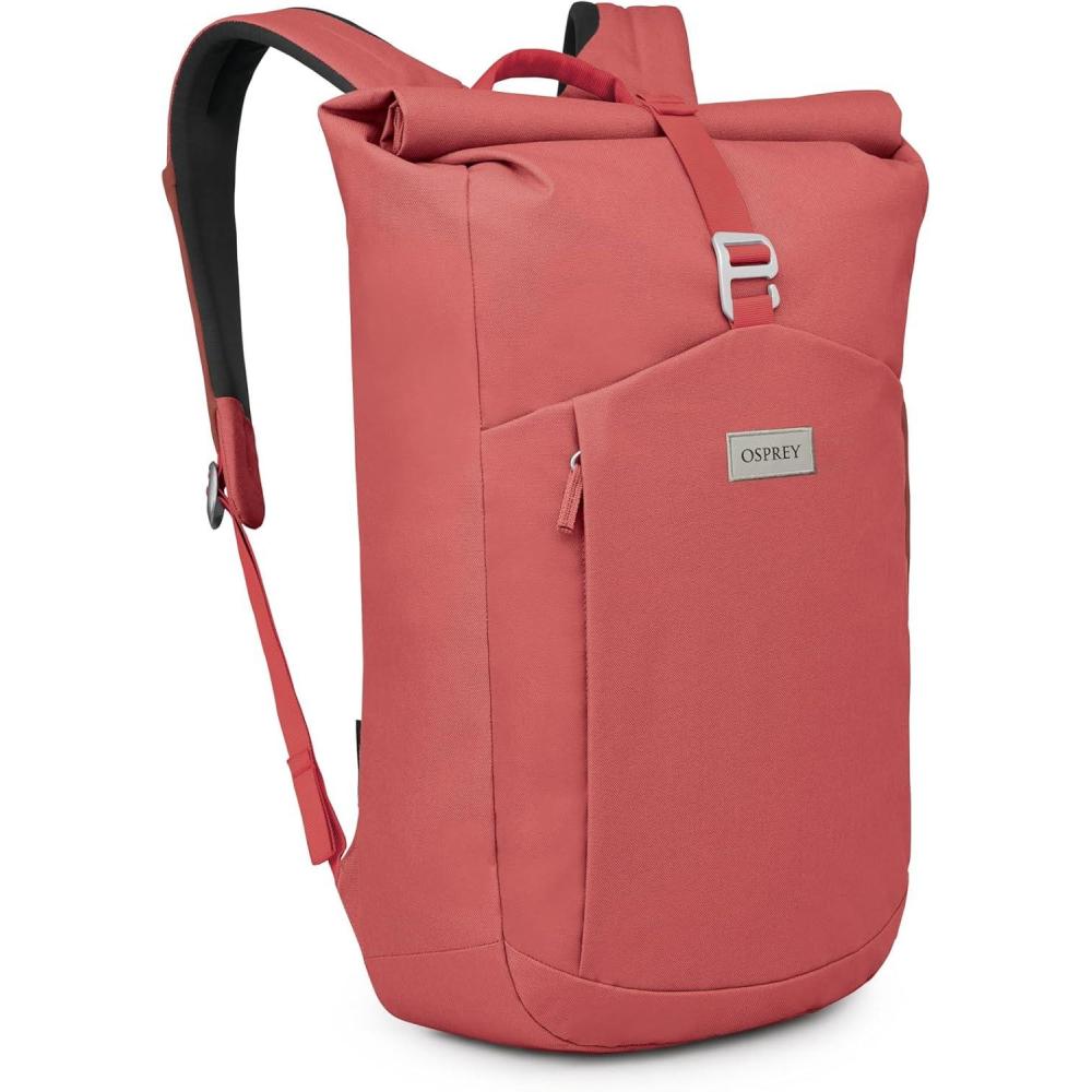 imageOsprey Arcane Roll Top Commuter Backpack BlackRed Pampas Heather