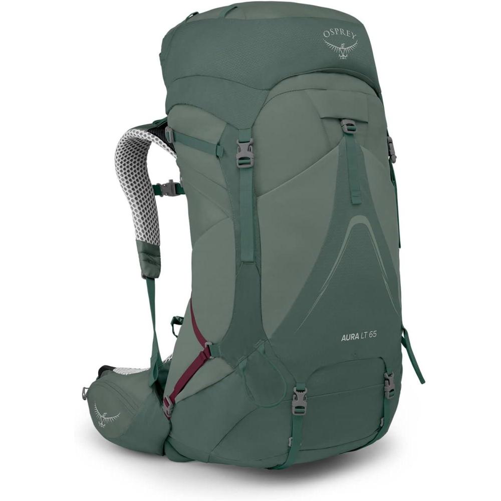 imageOsprey Aura AG LT 65L Womens Backpacking Backpack Black WXSSDarjeeling Spring Green