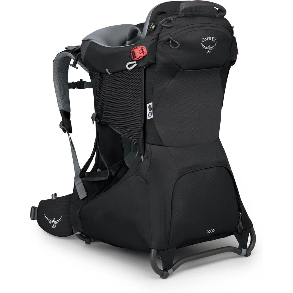 imageOsprey Poco Child Carrier Backpack Adjustable Travel Baby Carrier with Sunshade Comfortable Hiking Carrier for ToddlersBlack