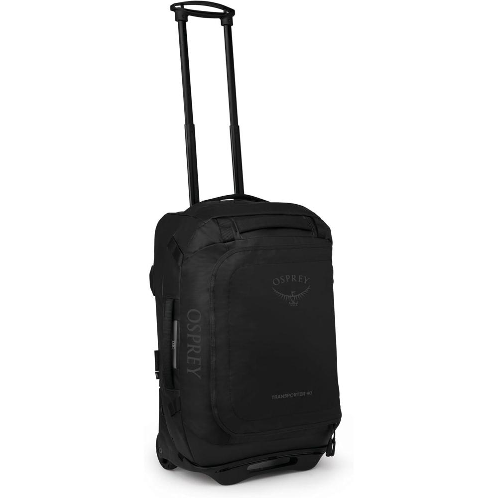 imageOsprey Transporter 90L Wheeled Travel Duffel Bag  Large Lightweight Rolling Suitcase for Men and Women Raven BlackRaven Black
