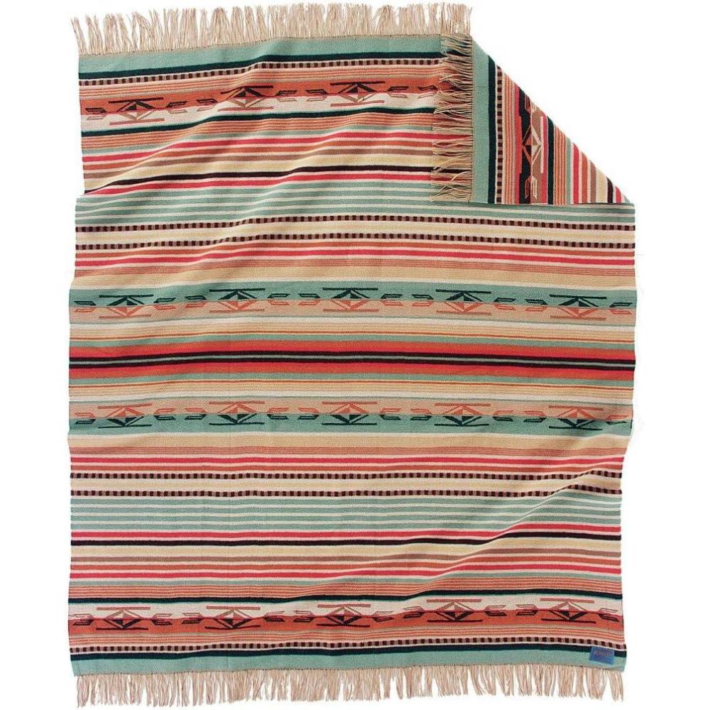 imagePENDLETON Quill Basket Chimayo Fringed Throw Coral One Size